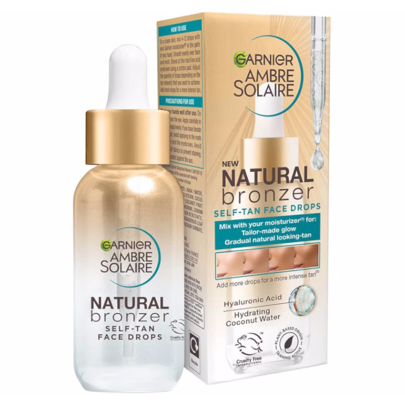 Garnier Ambre Solaire Natural Bronzer Self-Tan Face Drops 30ml - The Health and Beauty Store