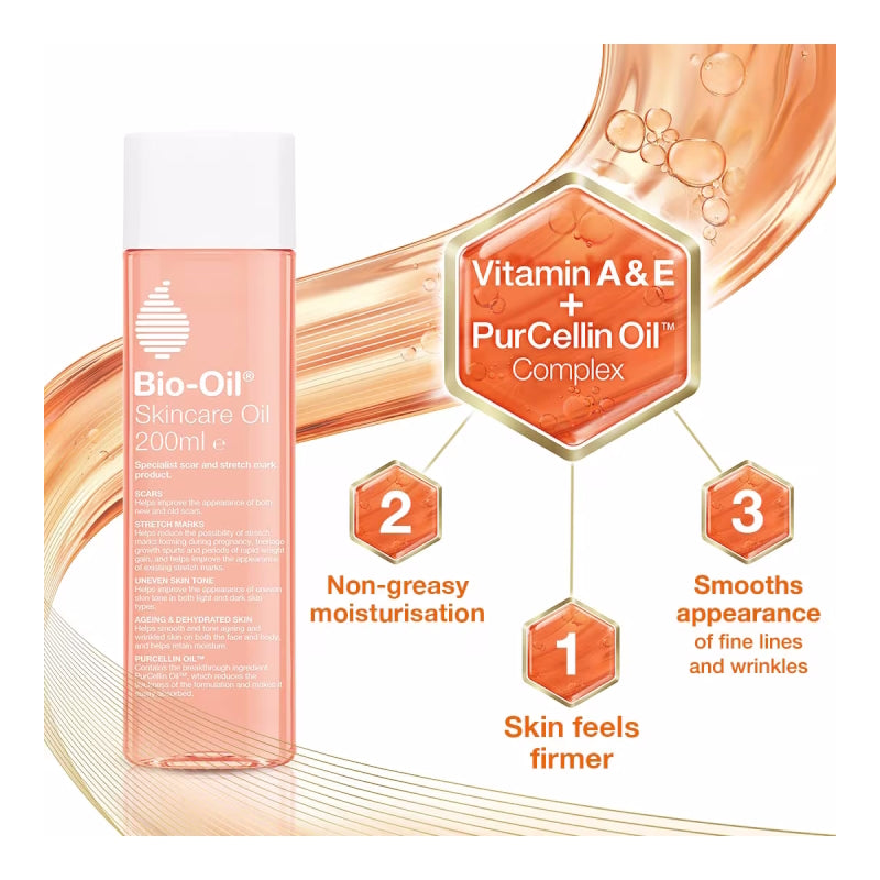 Bio-Oil For Scars Stretch Marks and Dehydrated Skin 200ml - The Health and Beauty Store