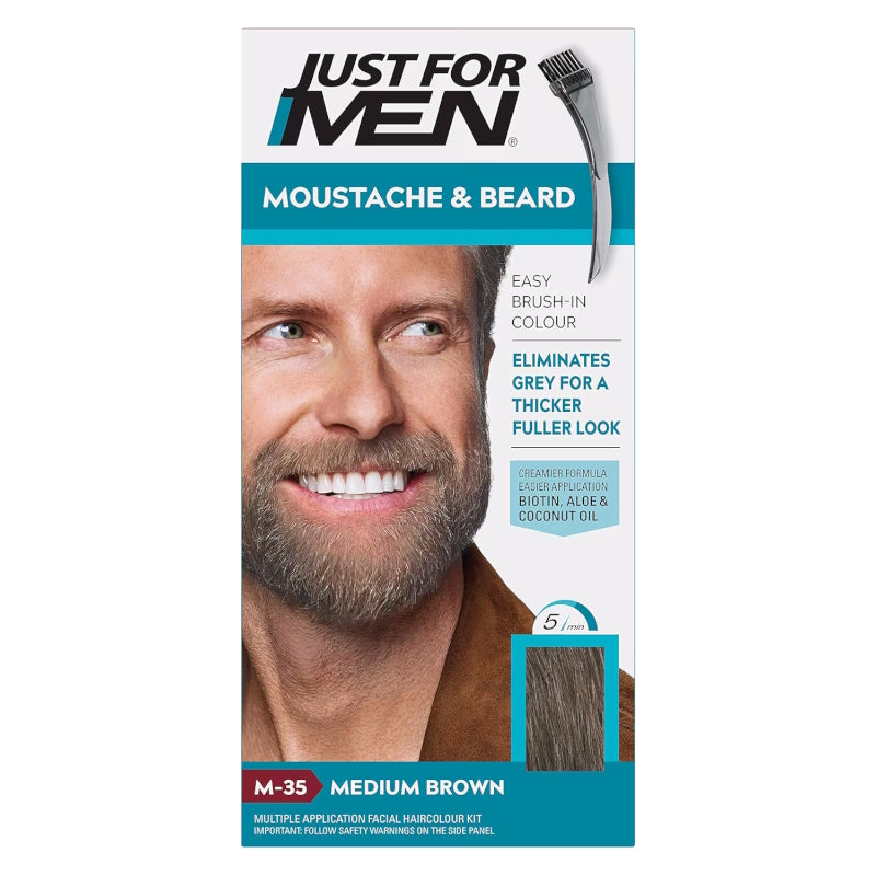 Just For Men Moustache & Beard Dye M35 Medium Brown - The Health and Beauty Store