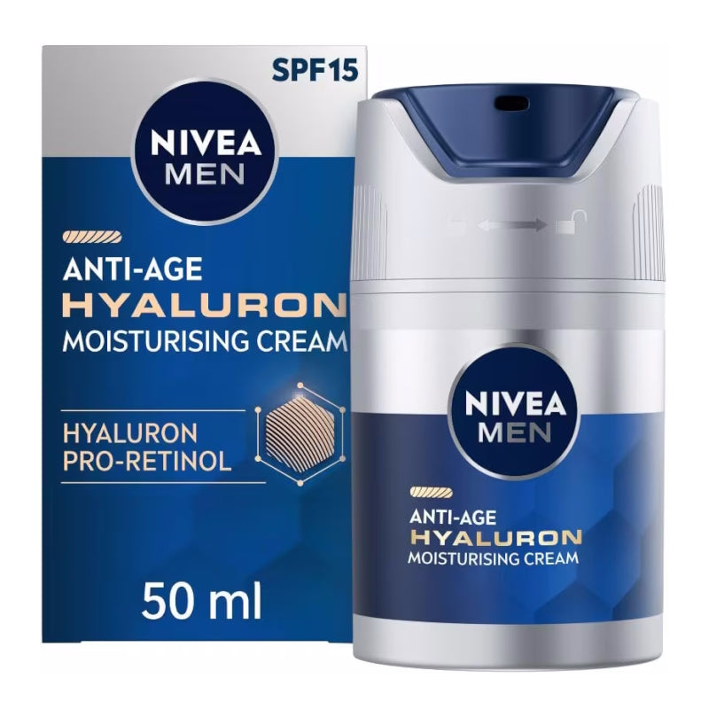 Nivea Men Anti-Age Hyaluron SPF15 Moisturising Cream 50ml - The Health and Beauty Store