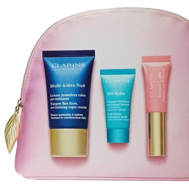 Clarins Trio Gift Set: Targets Fine Lines, Hydrates & Perfects Lips - The Health and Beauty Store