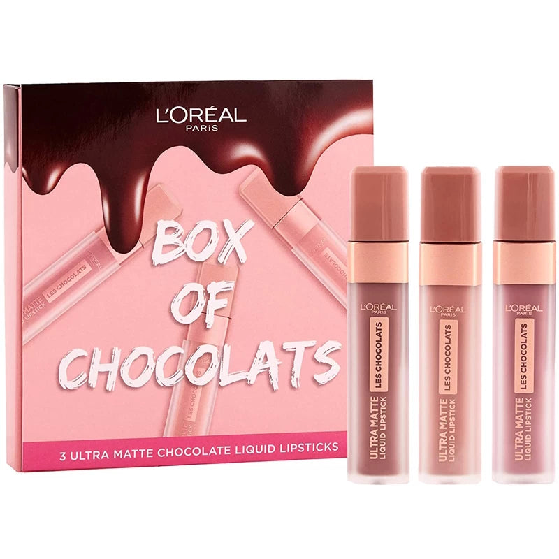 L'Oreal Box of Chocolates Ultra-Matte Liquid Lip Giftset - The Health and Beauty Store