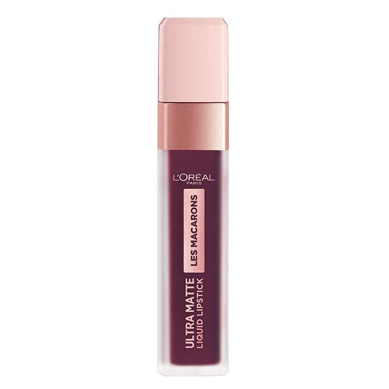 L'Oreal Les Macarons Matte Liquid Lipstick 830 Blackcurrant Crush - The Health and Beauty Store