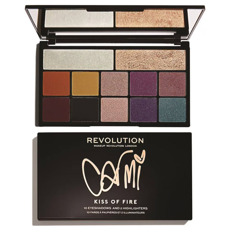 Revolution Carmi Kiss Of Fire Eyeshadow & Highlighter Palette - The Health and Beauty Store